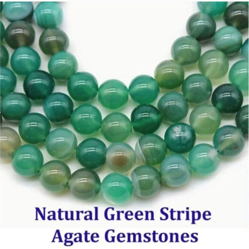 Natural Green Stripe Agate Gemstones